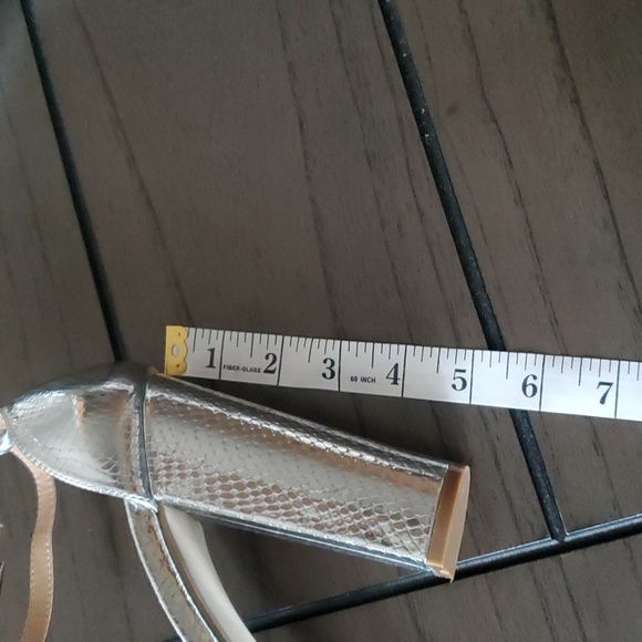 Boohoo Wide Width Snake Metallic Platform Heels, Metallic, US9 (UK7) NWOTs - Picture 12 of 16